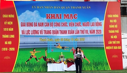 Viện KSND quận Thanh Xuân tham dự Giải bóng đá nam CBCC, viên chức, lực...